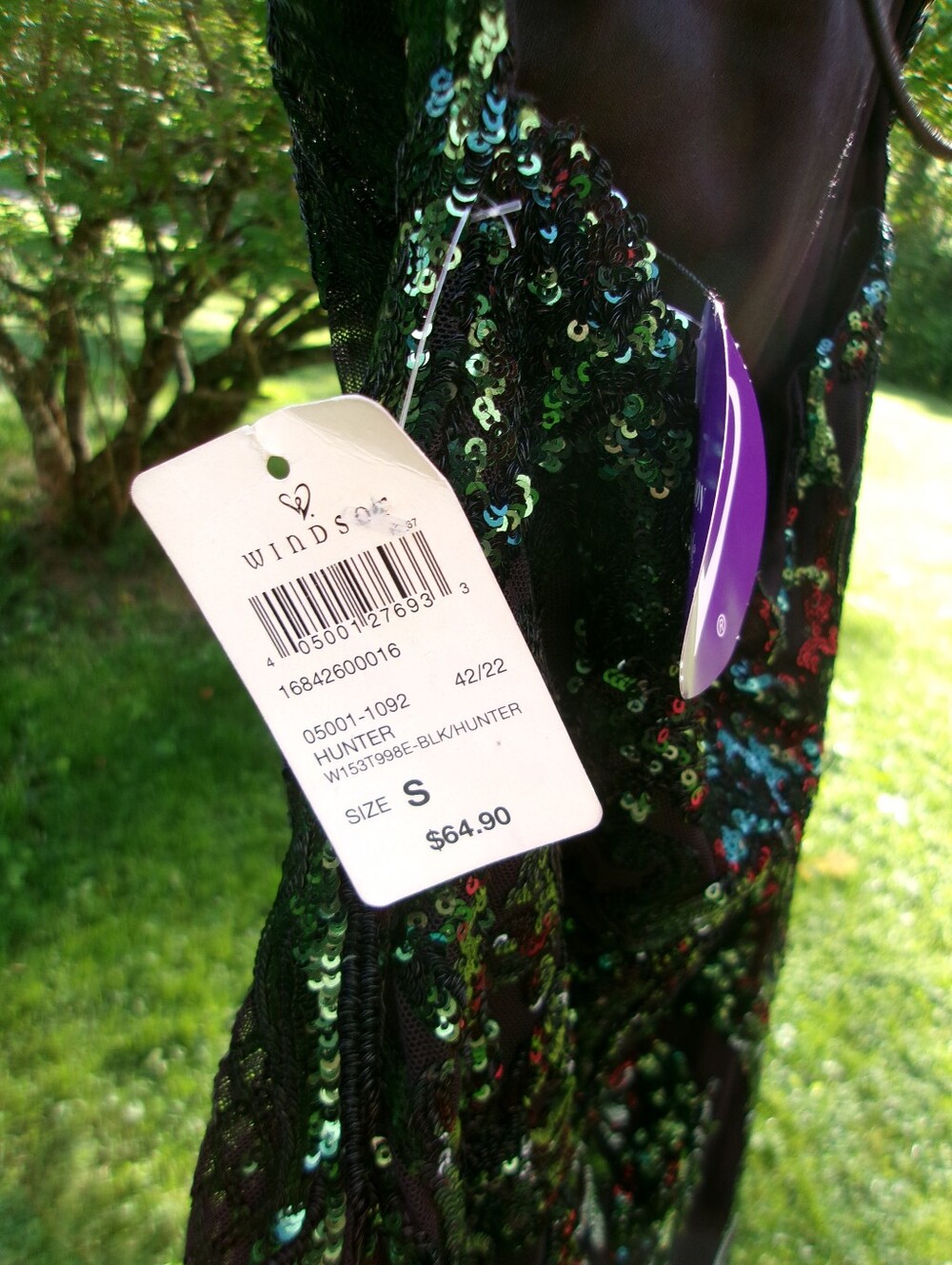 Windsor Emerald Green Sequin Mini Dress with Strappy V-Neck Size S - Picture 8 of 8